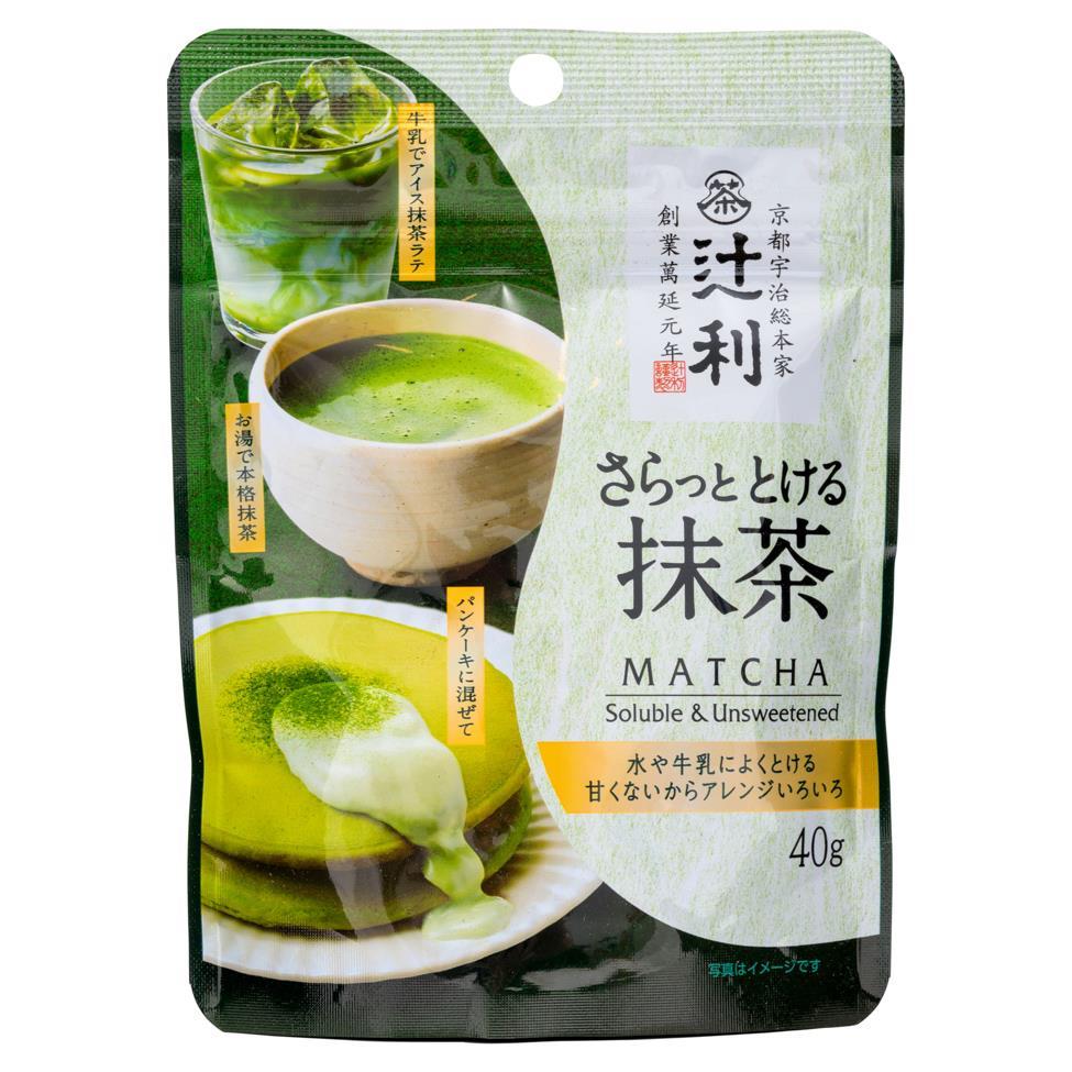 (Case) Tsuji Riemon Soluble & Unsweetened Matcha 辻利 さらっととける抹茶 40g*24