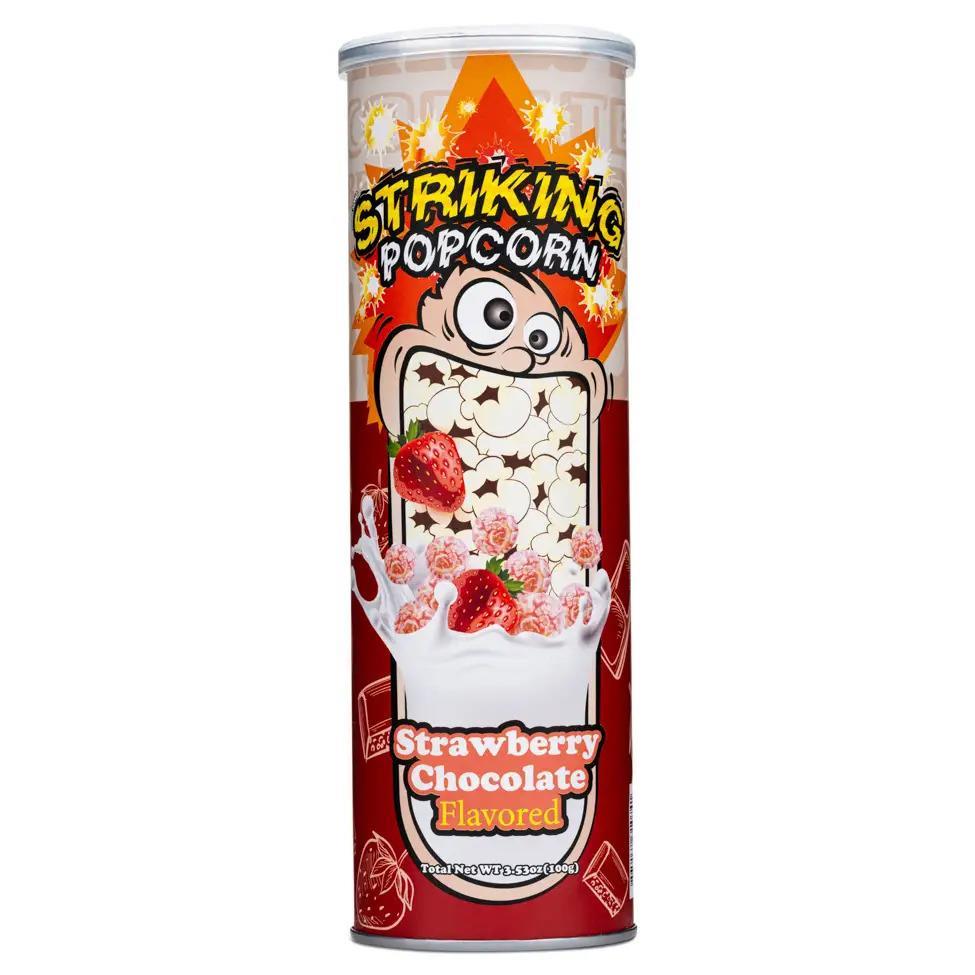 (Case) Striking Popcorn with Popping Candy (Strawberry Chocolate Flavour) 索勁 爆炸士多啤梨朱古力味爆谷 100g*12