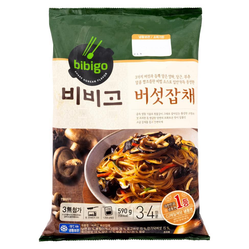 ❄️ CJ Bibigo Japchae Glass Noodles with Vegetables & Mushroom 버섯잡채 12 x 590g