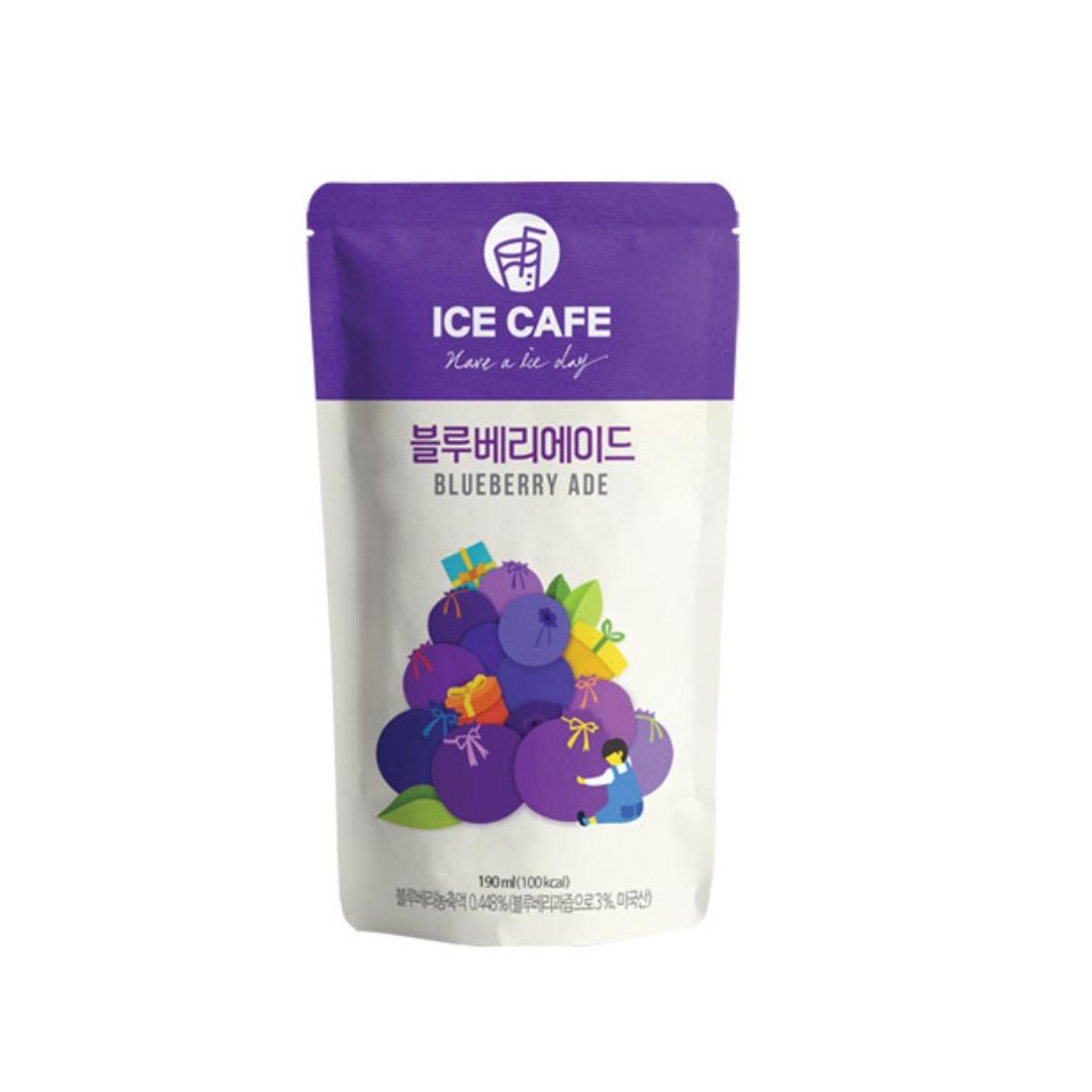(Case) Ice Cafe Blueberryade Iced Tea Pouch Drink 190ml*10*5