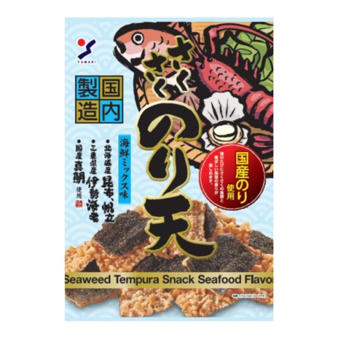 (Case) Yamaei Seaweed Tempura Snack (Seafood Flavour) さくさくのり天 海鮮ミックス味 70g*10