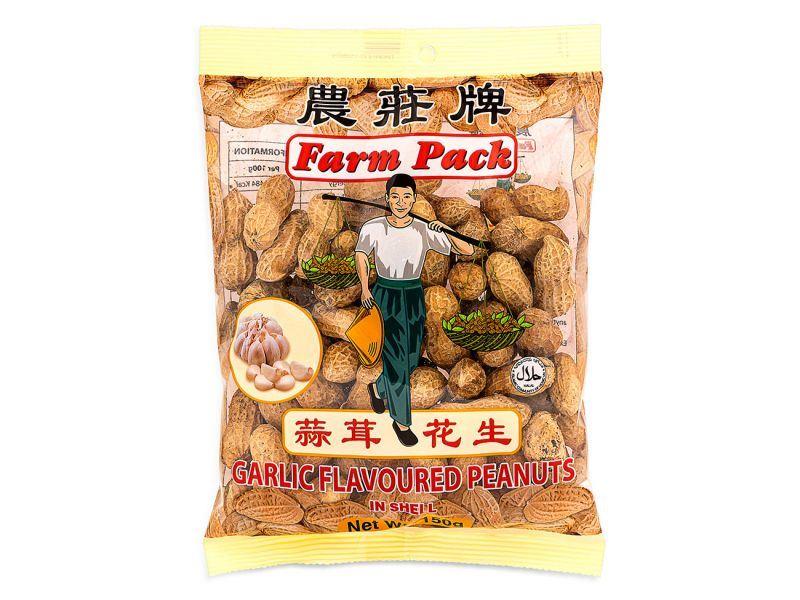 (Case) Farm Pack Garlic Flavoured Peanuts in Shell 農莊牌 蒜茸花生 150g*24