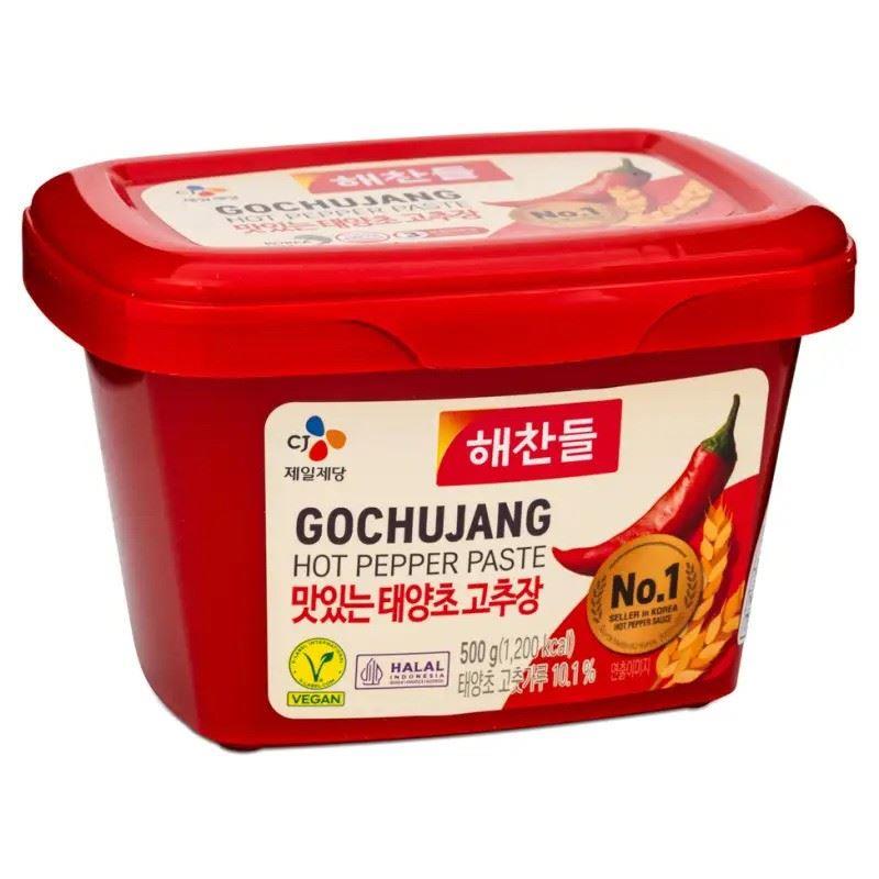 (Case) CJ Haechandle Gochujang Hot Pepper Paste 태양초 고추장 (M) 500g*20