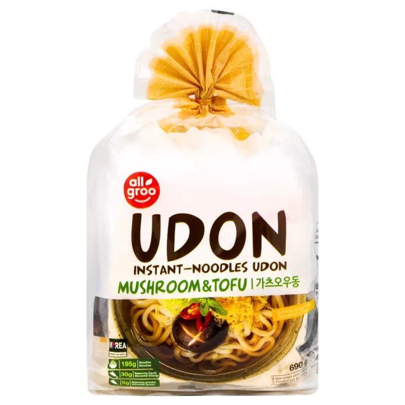 Allgroo Instant Noodles Udon (Mushroom & Tofu Flavour) 가츠오우동 12 x 690g