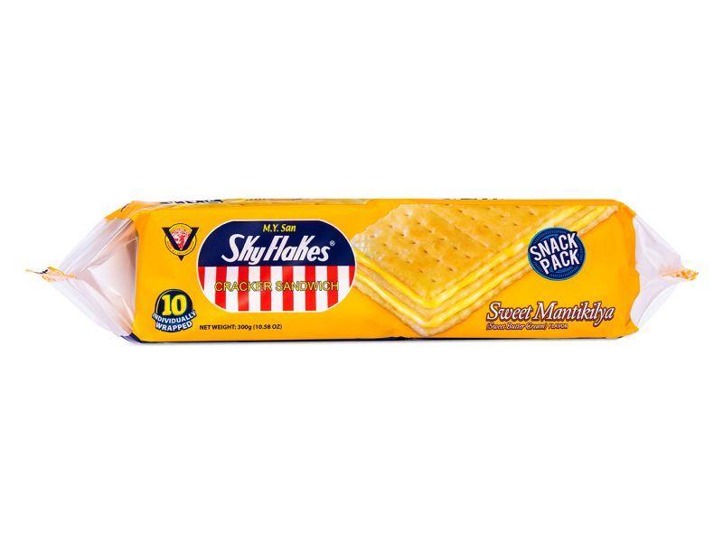 (Case) M.Y.San Sky Flakes Cracker Sandwich (Sweet Butter Flavour) 牛油忌廉夾心 300g (10 packs)*15