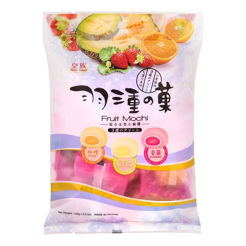 (Case) Royal Family Fruit Mochi (Orange, Melon & Strawberry) 皇族 羽三重綜合水果小麻糬 (柳橙,哈密瓜,草莓味) 120g*24