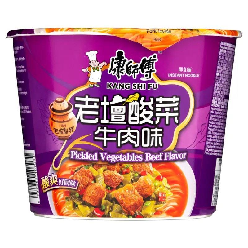 (Case) Master Kong Pickled Artificial Beef Flavour Instant Noodle (Bowl) 康師傅 老壇酸菜牛肉麵 (碗) 122g*12