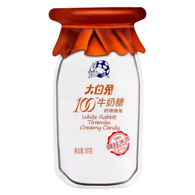 (Case) White Rabbit 100 Creamy Candy (Tiramisu Flavour) 大白兔 100牛奶糖 (提拉米蘇冰激淩風味) 107g*24