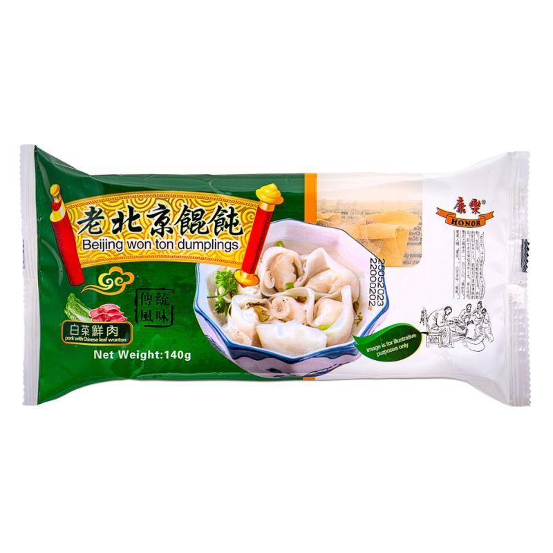 ❄️ Honor Beijing Won Ton Dumplings (Pork With Chinese Leaf) 康樂 老北京餛飩 (白菜鮮肉) 28 x 140g