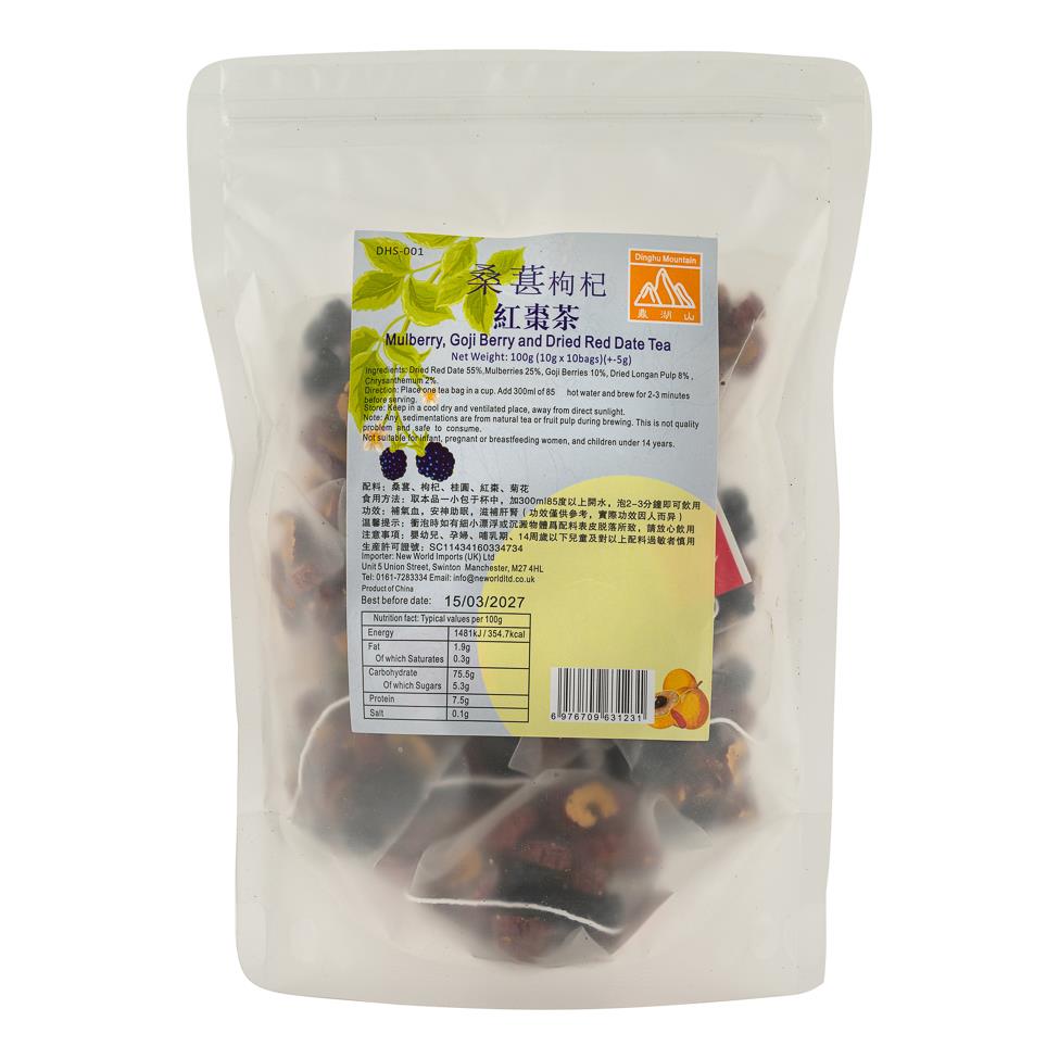 Dinghu Mountain Mulberry Goji Berry and Red Date Tea 鼎湖山 桑葚枸杞紅棗茶 50 x 100g