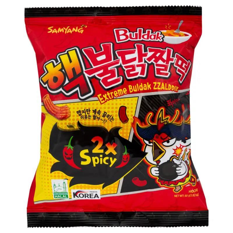(Case) Samyang Extreme Buldak Zzaldduck Snack (2x Spicy) 핵불닭쌀떡 80g*24