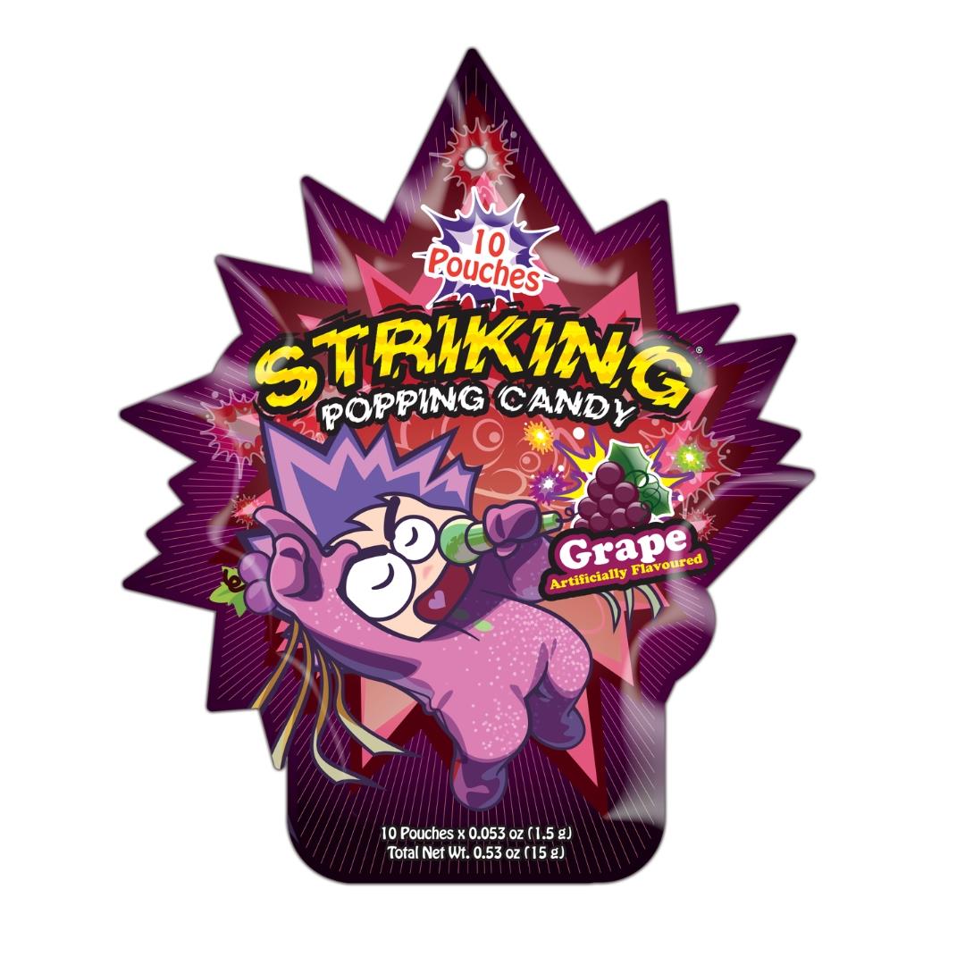 Striking Popping Candy (Grape) 索勁 提子味爆炸糖 4 x (12 x 30g)