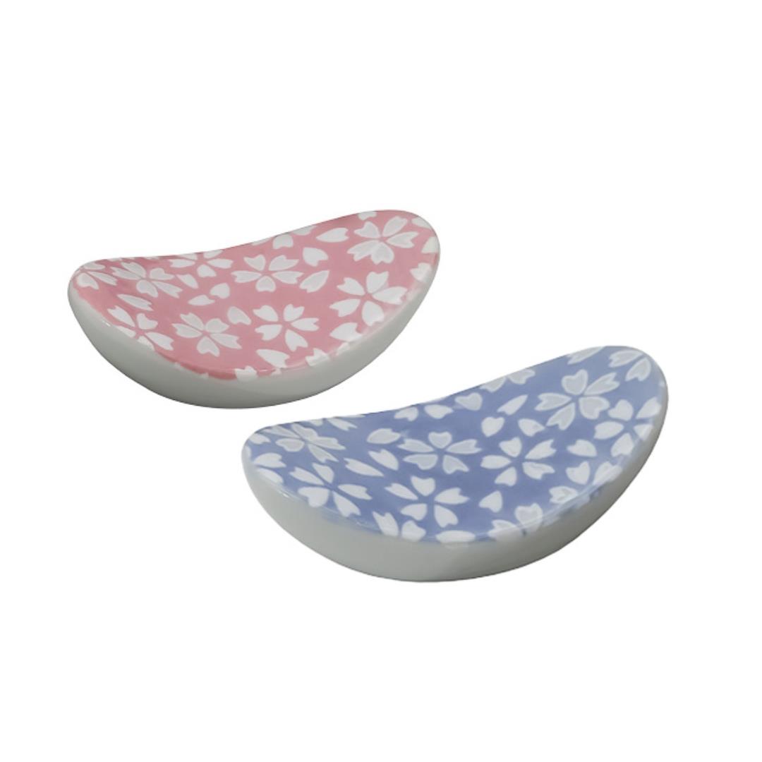 (Case) Rounded Chopstick Rest with Flower Pattern *10
