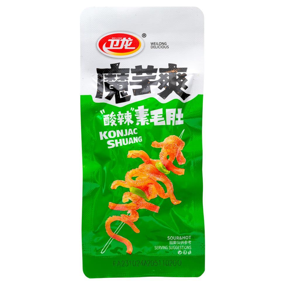 (Case) Weilong Konjac Strips (Sour & Hot) 衛龍 魔芋爽酸辣素毛肚 (18g*20)*18