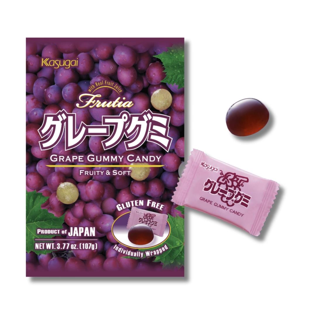 (Case) Kasugai Frutia Grape Gummy Candy 107g*12