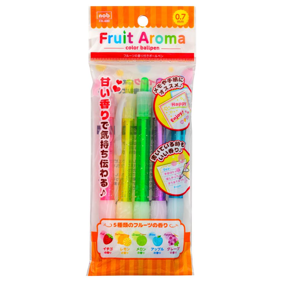(Case) Nob Fruit Aroma Ballpoint Pen 0.7mm (5 Colours) 水果香味 0.7mm 原子筆 (5色) *10