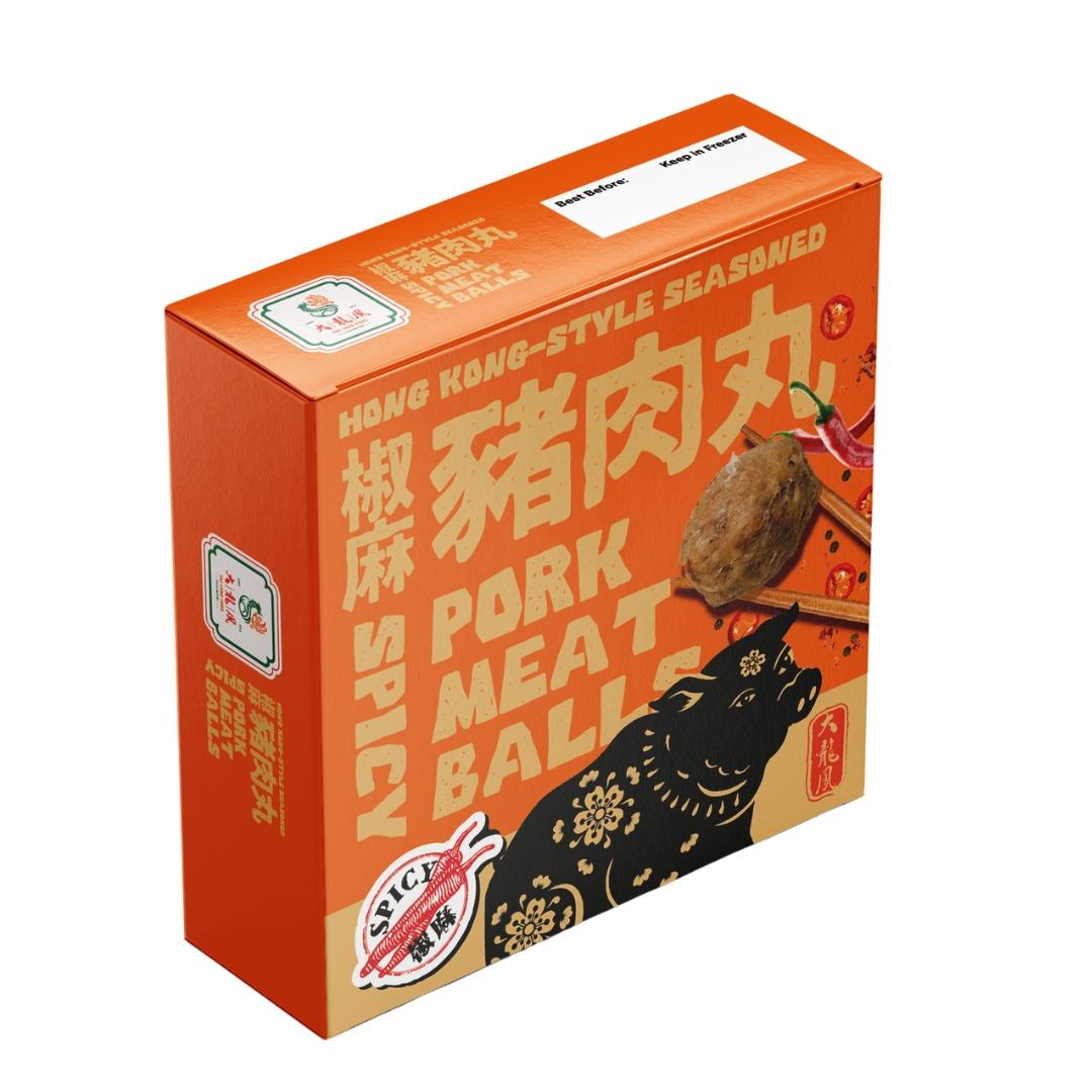❄️ Tai Lung Fung Frozen Hong Kong-Style Seasoned Pork Meat Balls (Spicy) 大龍鳳 椒麻豬肉丸 28 x 250g