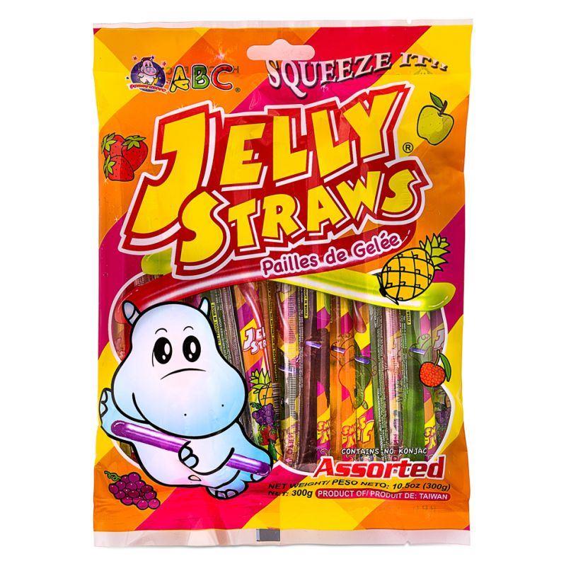 (Case) Funny Hippo ABC Fruit Flavour Jelly Straws (Assorted) 300g*30