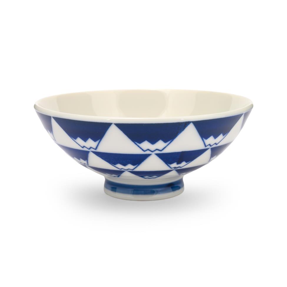 Mountain Fuji Pattern Rice Bowl (Blue) x 12