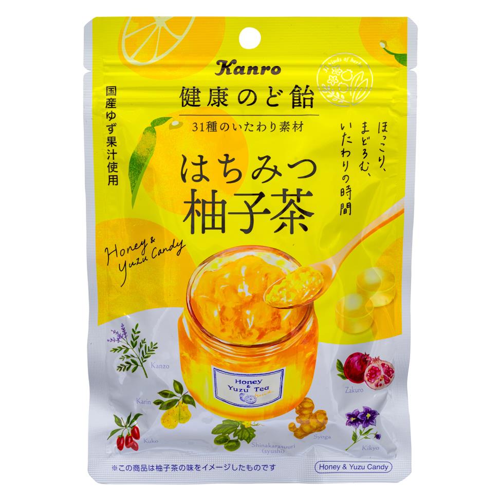 (Case) Kanro Kenko Cough Drop (Honey Yuzu Tea) (80g*6)*8