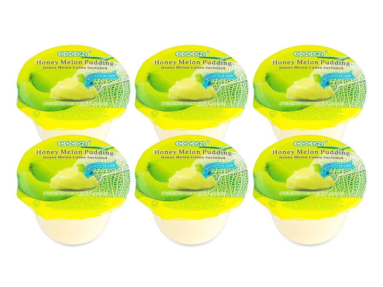 (Case) Cocon Honey Melon Flavoured Jelly Pudding with Coconut Gel and Fruit Pieces 6*118g*12