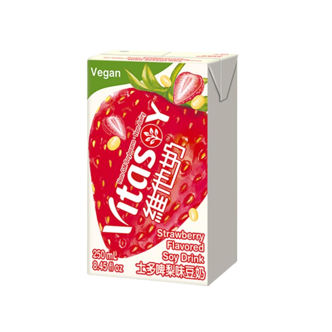 Vitasoy Strawberry Flavoured Soy Drink 維他奶 士多啤梨味豆奶 8 x (6 x 250ml)