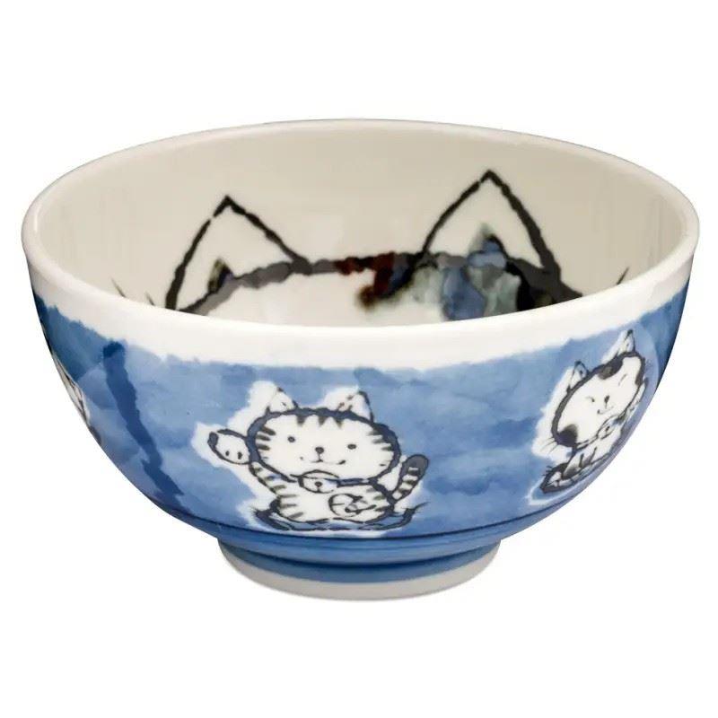 (Case) Tokyo Design Studio Ceramic Lucky Cat Bowl Large (Blue) 600ml*5