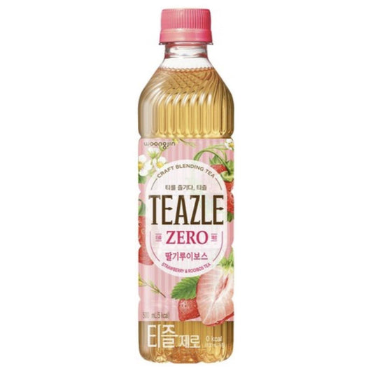 Woongjin Teazle Zero Strawberry & Rooibos Tea 티즐 제로 딸기루이보스 20 x 500ml