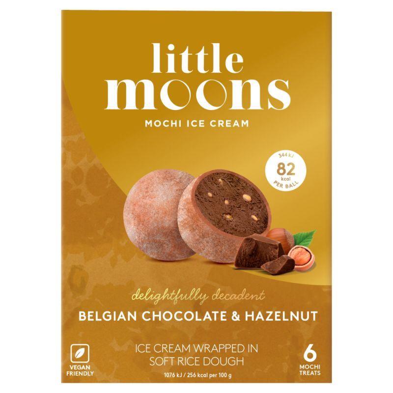 ❄️ Little Moons Mochi Ice Cream (Belgian Chocolate & Hazelnut) 10 x 192g (6 x 32g)