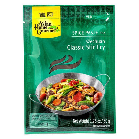 Asian Home Gourmet Spice Paste For Szechuan Classic Stir Fry (Mild) 12 x 50g