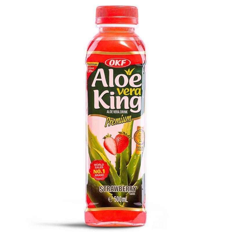 (Case) OKF Aloe Vera King Strawberry Flavoured Aloe Vera Drink 500ml*20