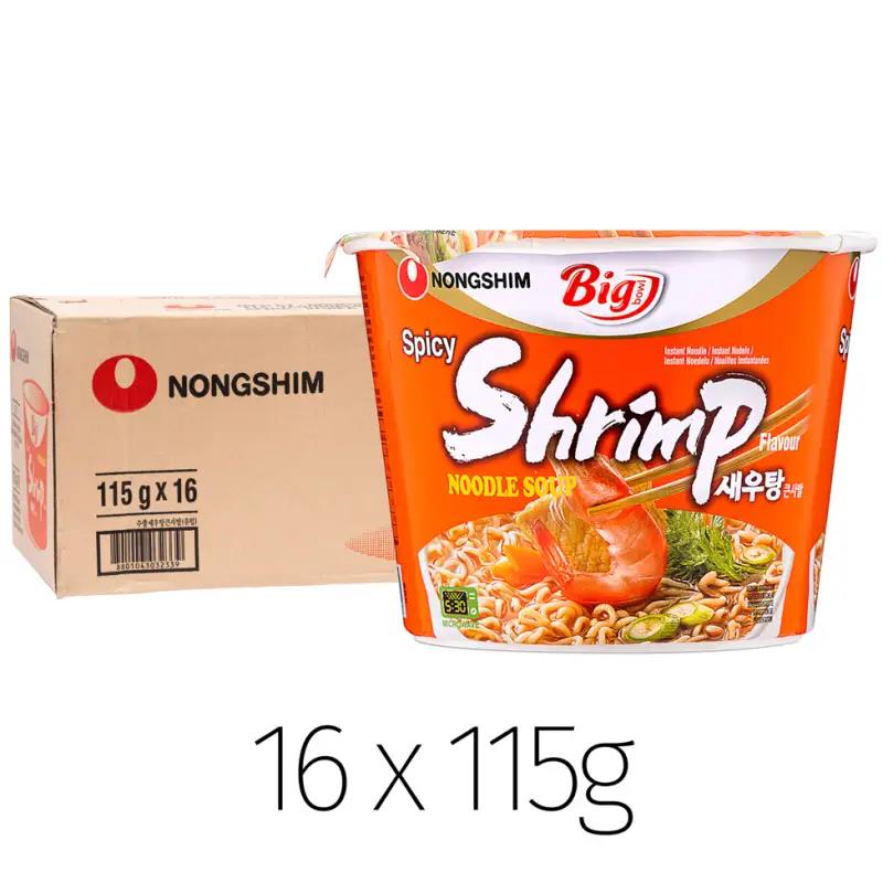 (Case) Nongshim Big Bowl Spicy Shrimp Flavour Noodle 새우탕 큰사발 115g*16