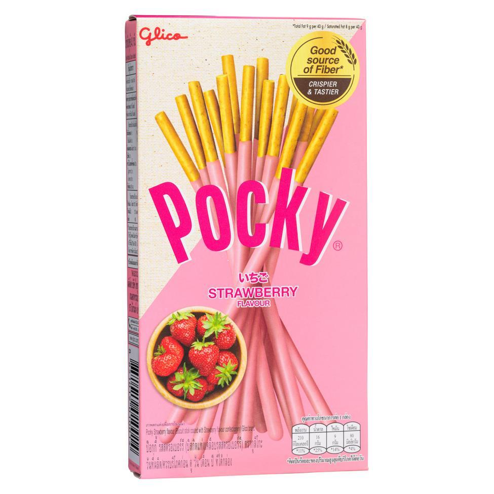 Glico Pocky Biscuit Sticks (Strawberry Flavour) 10 x 43g