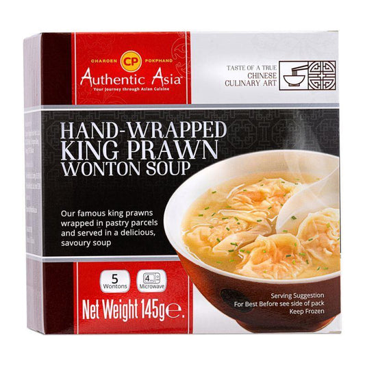 ❄️ Authentic Asia Hand-Wrapped King Prawn Wonton Soup 8 x 145g (5 wontons)