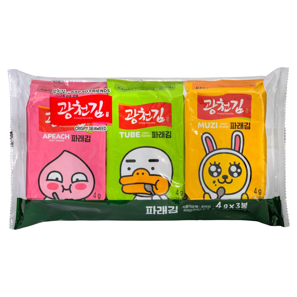 (Case) Kwang Cheon Kim x Kakao Friends Dosirak Green Seaweed 12g (3*4g)*24