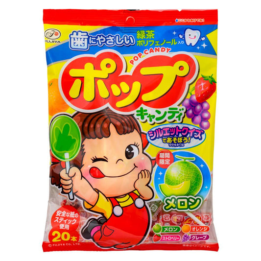 (Case) Fujiya Pop Candy (Mix Fruits Flavour) 不二家牛奶妹 水果味棒棒糖 128g*6*8