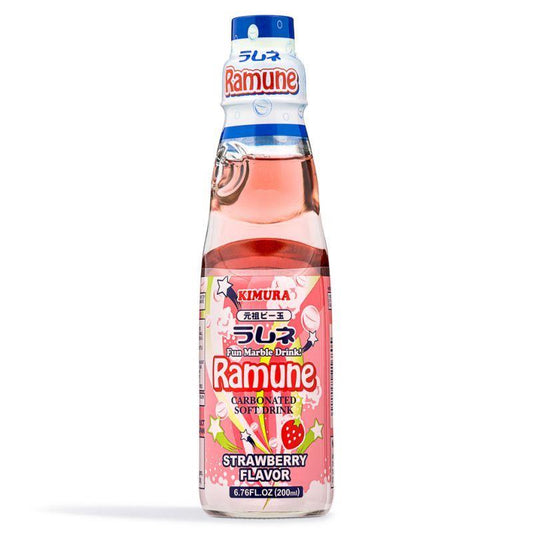 (Case) Kimura Ramune Carbonated Soft Drink (Strawberry Flavour) 200ml*18