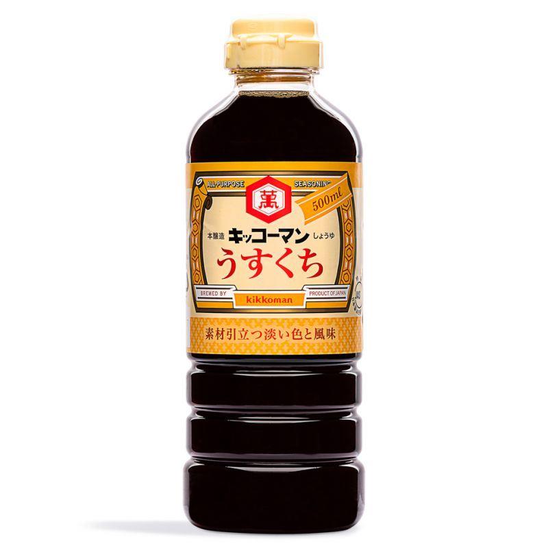 (Case) Kikkoman Light Soy Sauce (Honjozo Usukuchi Shoyu) キッコーマン うすくち 500ml*12