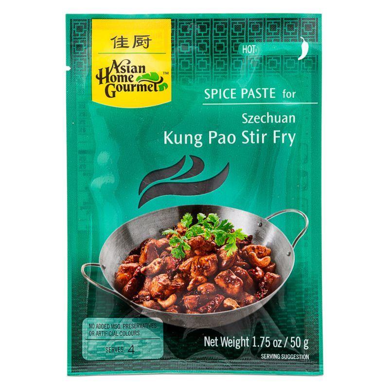 Asian Home Gourmet Spice Paste For Szechuan Kung Pao Stir Fry (Hot) 12 x 50g