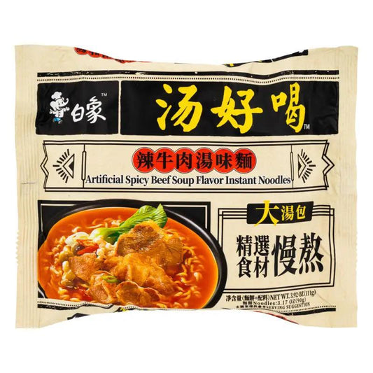 (Case) Baixiang Instant Noodles (Spicy Beef Soup Flavour) 白象 辣牛肉湯麵 111.5g*5*6