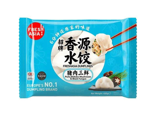 ❄️ Freshasia Dumplings (Pork, Shitake Mushroom & Black Fungus) 香源 招牌水餃 (豬肉三鮮) 25 x 400g