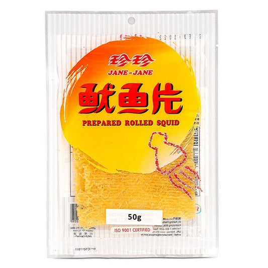 (Case) Jane Jane Prepared Rolled Squid 珍珍 魷魚片 50g*50