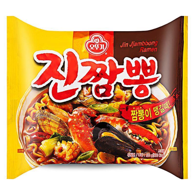 (Case) Ottogi Jin Jjambbong Spicy Seafood Noodle 진짬뽕 130g*4*8