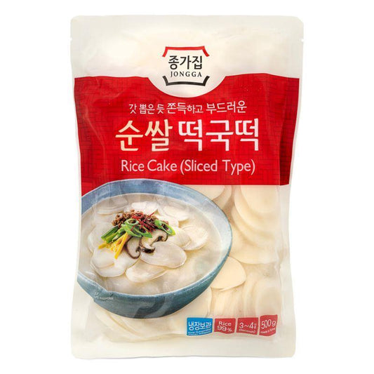 ❄️ Jongga Rice Cake (Sliced Type) 순쌀 떡국떡 10 x 500g