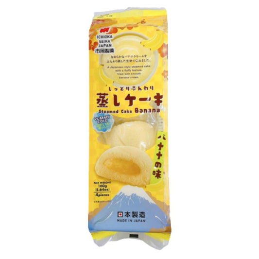 (Case) Ichioka Seika Steamed Cake (Banana Flavour) しっとりふんわり蒸しケーキ (バナナの味) 160g*15