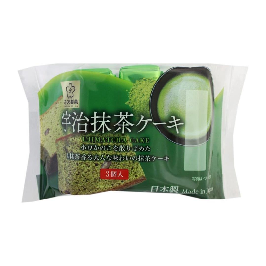 (Case) Sakura Seika Uji Matcha Castella (3 pcs) 宇治抹茶ケーキ (3個入) 120g*12