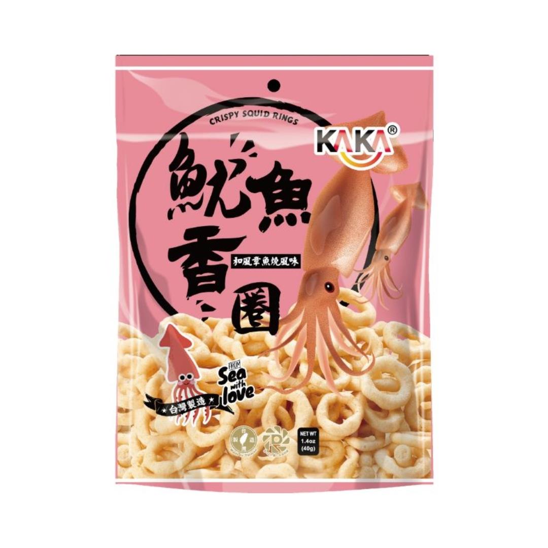 KAKA Crispy Squid Rings (Taiwanese-Style Salt & Pepper Flavour) 魷魚香圈 (和風章魚燒風味) 20 x 40g
