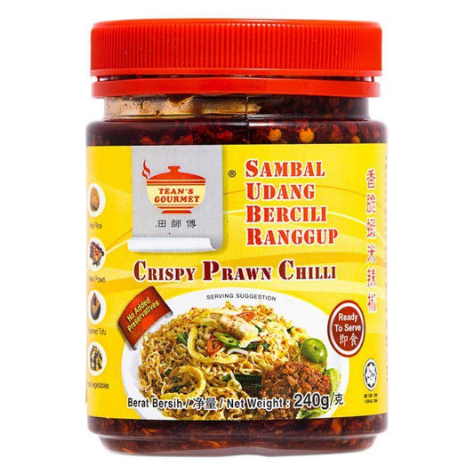 Tean's Gourmet Crispy Prawn Chilli 田師傅 香脆蝦米辣椒 24 x 240g