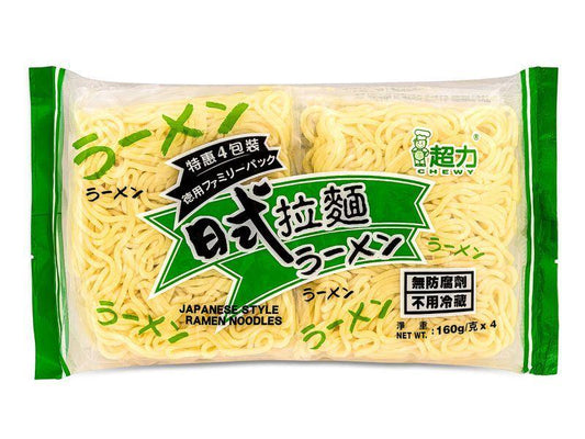 (Case) Chewy Japanese Style Ramen Noodles 超力 日式拉麵 (特惠4包裝) 640g (4 x 160g)*12