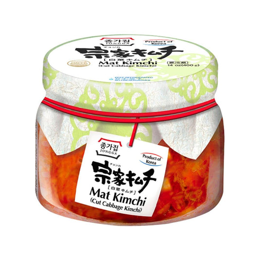 ❄️ Jongga Mat Kimchi Traditional Korean Cut Cabbage Kimchi 12 x 400g